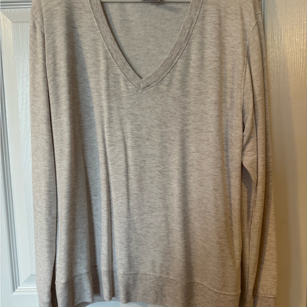 Athleta Sunrise V-Neck Sweater - Oatmeal Color